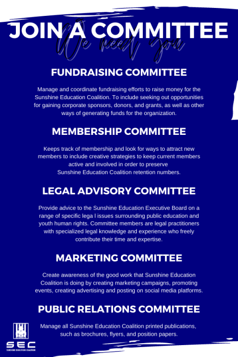 Volunteer - Sunshine Education Coalition - Dismantle School-to-Prison ...